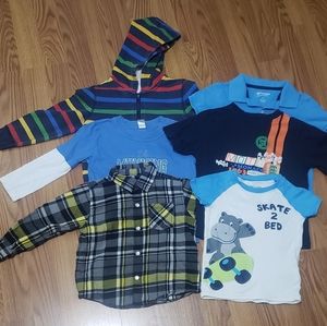 6 Boys 3T clothing lot shirts hoodie polo